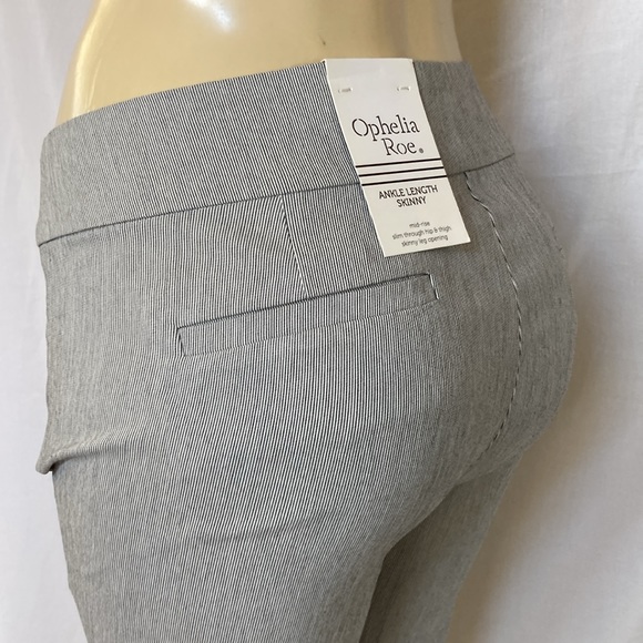 OPHELIA ROE Women’s Ankle Length Skinny Size 2X Striped White & Gray NWT - Picture 9 of 9